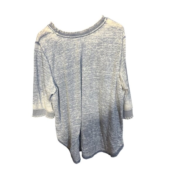 Jane And Delancey Vintage Wash Blue Knit Top 2X - Picture 5 of 5